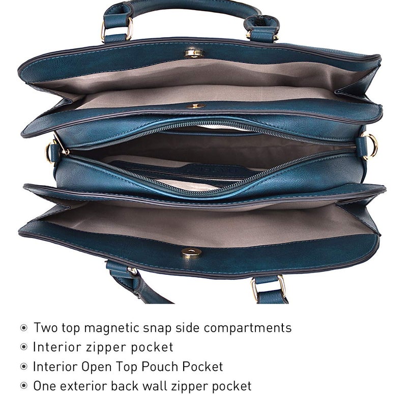 DASEIN Women Handbag Wallet Tote Shoulder Hobo Bag Top Handle Satchel Purse Set 2pcs with 3 Compartments - Image 4